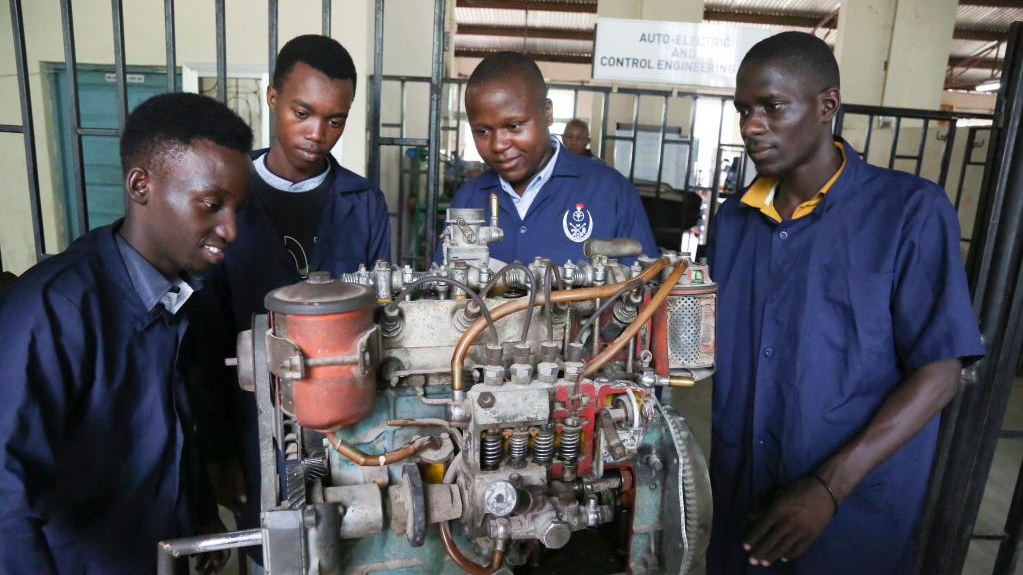 Students learn vocational skills in the Luban Workshop in Dar es Salaam, Tanzania, March 20, 2023. /Xinhua