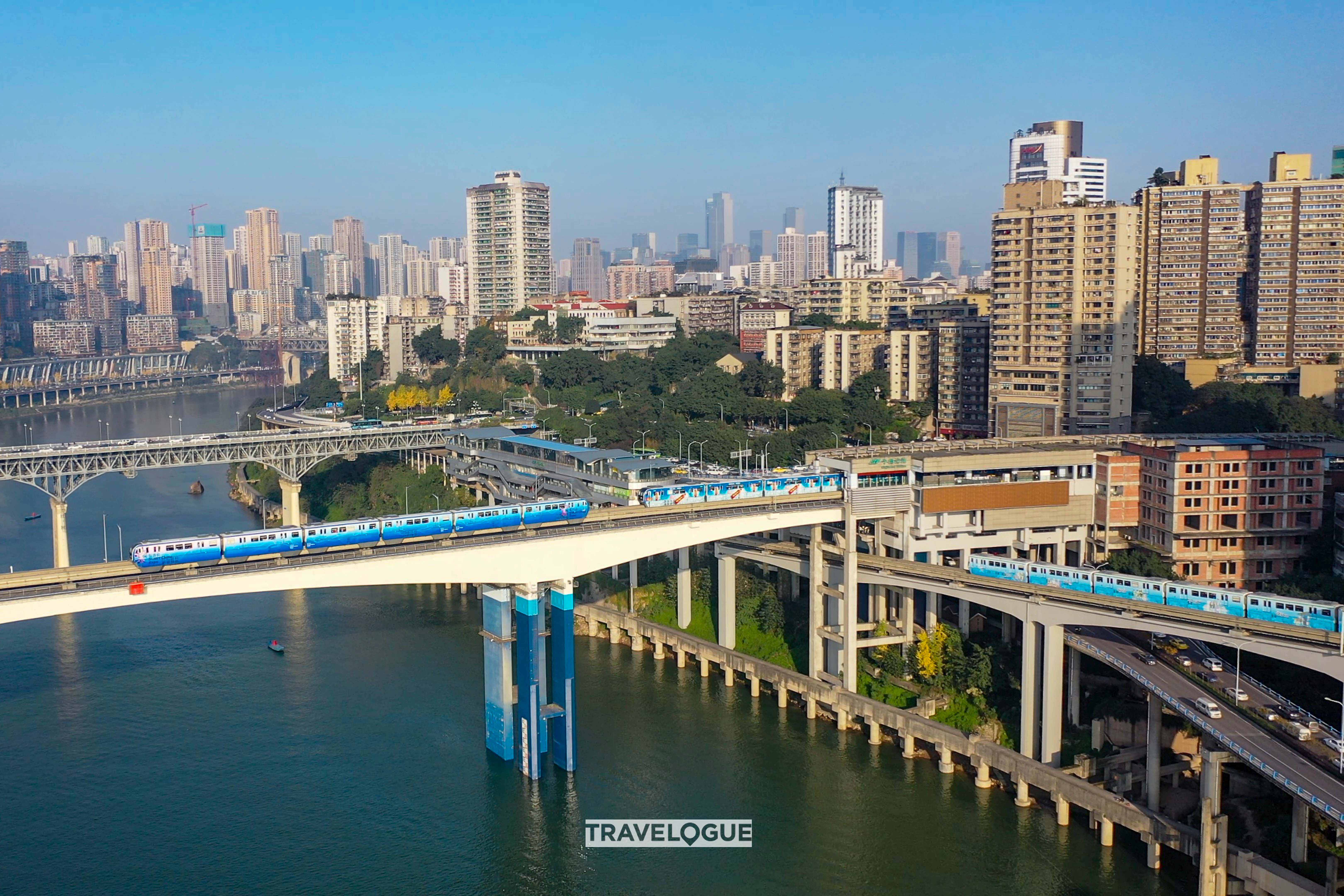 Traveling by monorail is a great way to see the sights in southwest China's Chongqing Municipality. /CGTN