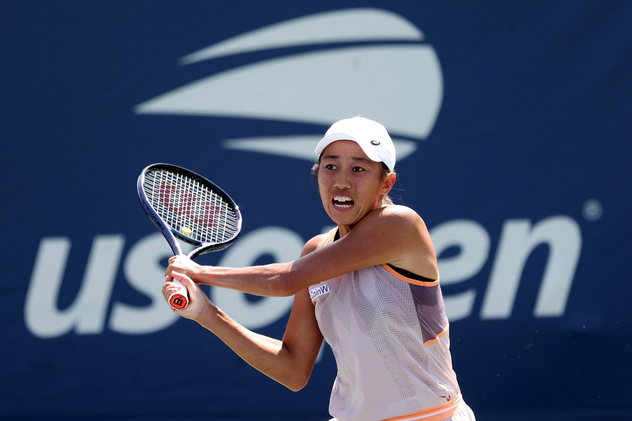 China's Zhang Shuai returns during the women's singles first round match of the US Open at USTA Billie Jean King National Tennis Center in New York City, US, August 27, 2024. /CFP