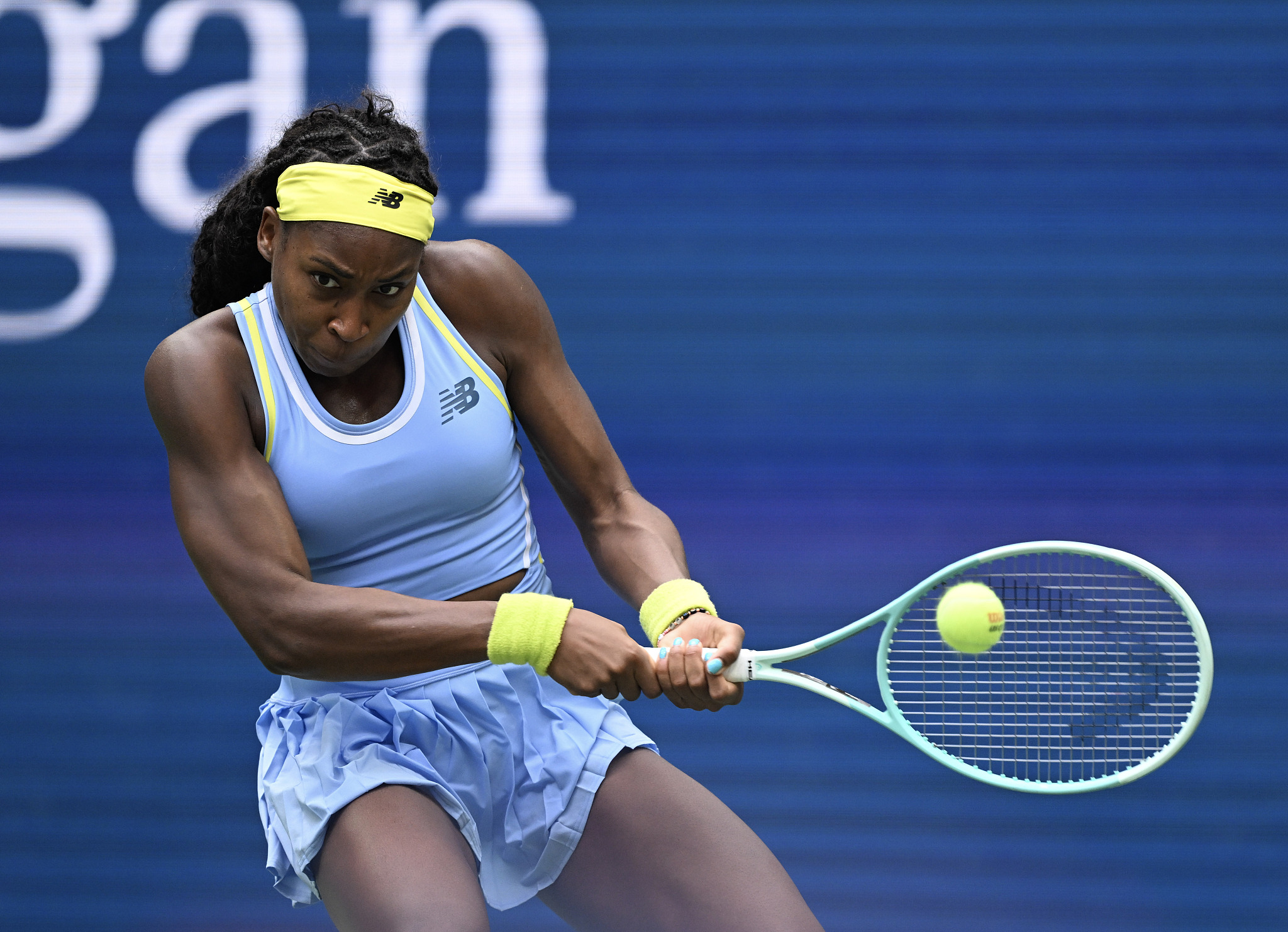 Coco Gauff of the U.S. competes in the women's singles match against Emma Navarro of the U.S. at the U.S. Open at the USTA Billie Jean King National Tennis Center in Queens, New York, September 1, 2024. /CFP