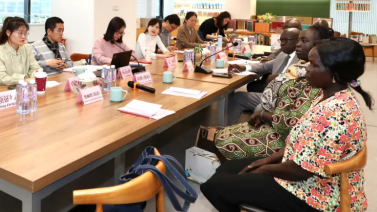 The educators from China and South Sudan meet to discuss evaluation system for textbook usage in Shanghai, China, 2023. /Chinese Ministry of Foreign Affairs