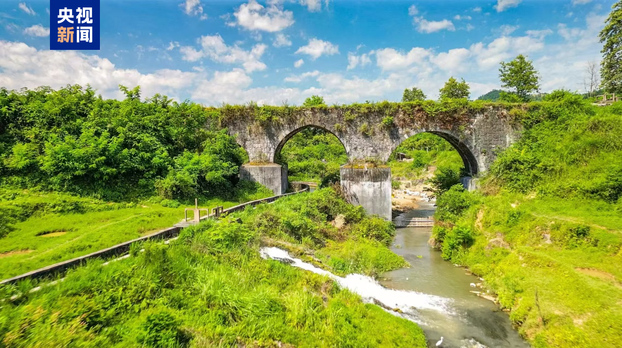 A file photo shows the Jufeng Weirs in Xiushan County, southwest China's Chongqing Municipality. /CMG