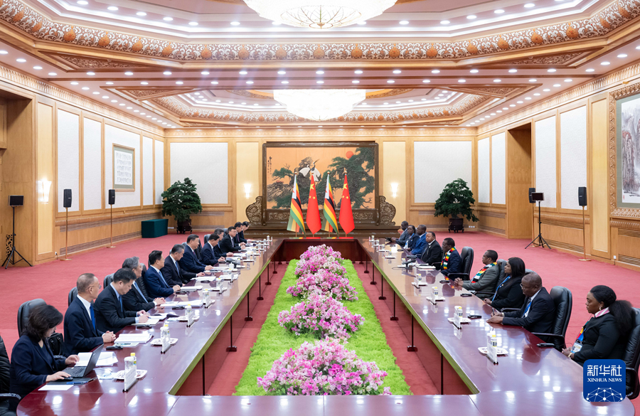 President Xi holds talks with President Mnangagwa at the Great Hall of the People, September 3, 2024. /Xinhua