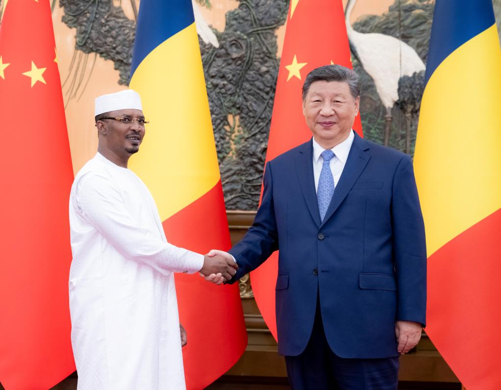 Chinese President Xi Jinping meets with Chadian President Mahamat Idriss Deby Itno at the Great Hall of the People in Beijing, capital of China, September 3, 2024. /Xinhua