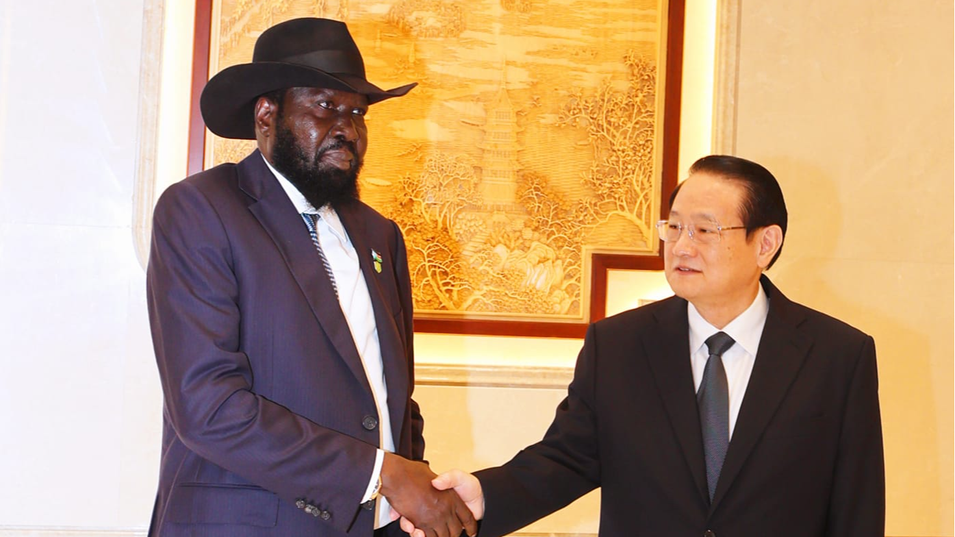 South Sudan's President Salva Kiir Mayardit meets with Yi Lianhong, secretary of the Communist Party of China Zhejiang Provincial Committee, in Zhejiang, China, September 2, 2024. /Office of the President of the Republic of South Sudan