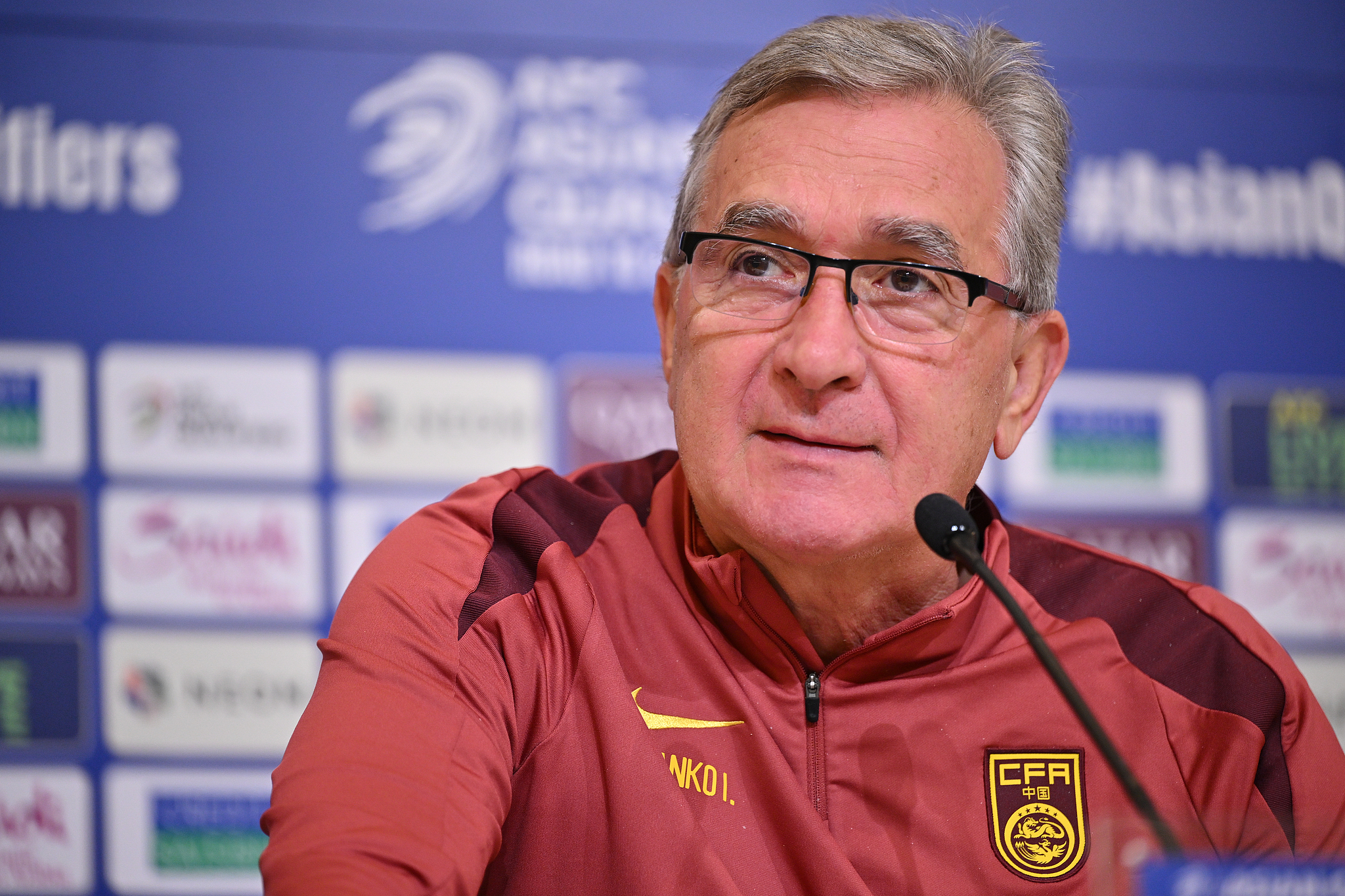 China coach Branko Ivankovic speaks during a press conference ahead of the FIFA 2026 World Cup Qualifier in Saitama, Japan, September 4, 2024. /CFP