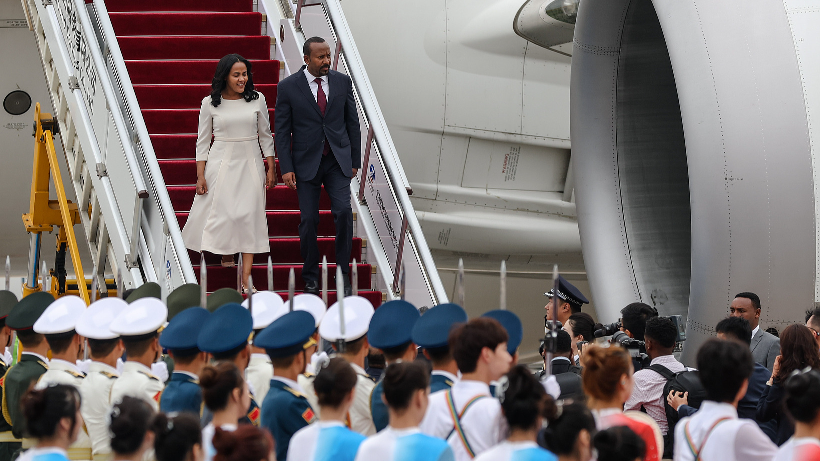 Ethiopian Prime Minister Abiy Ahmed arrives in Beijing to attend the FOCAC Summit 2024, in Beijing, China, September 3, 2024. /CFP