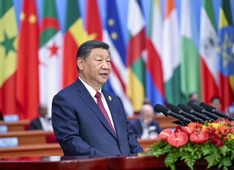 Chinese President Xi Jinping delivers a keynote speech at the opening ceremony of the 2024 Summit of the Forum on China-Africa Cooperation in Beijing, China, September 5, 2024. /Xinhua