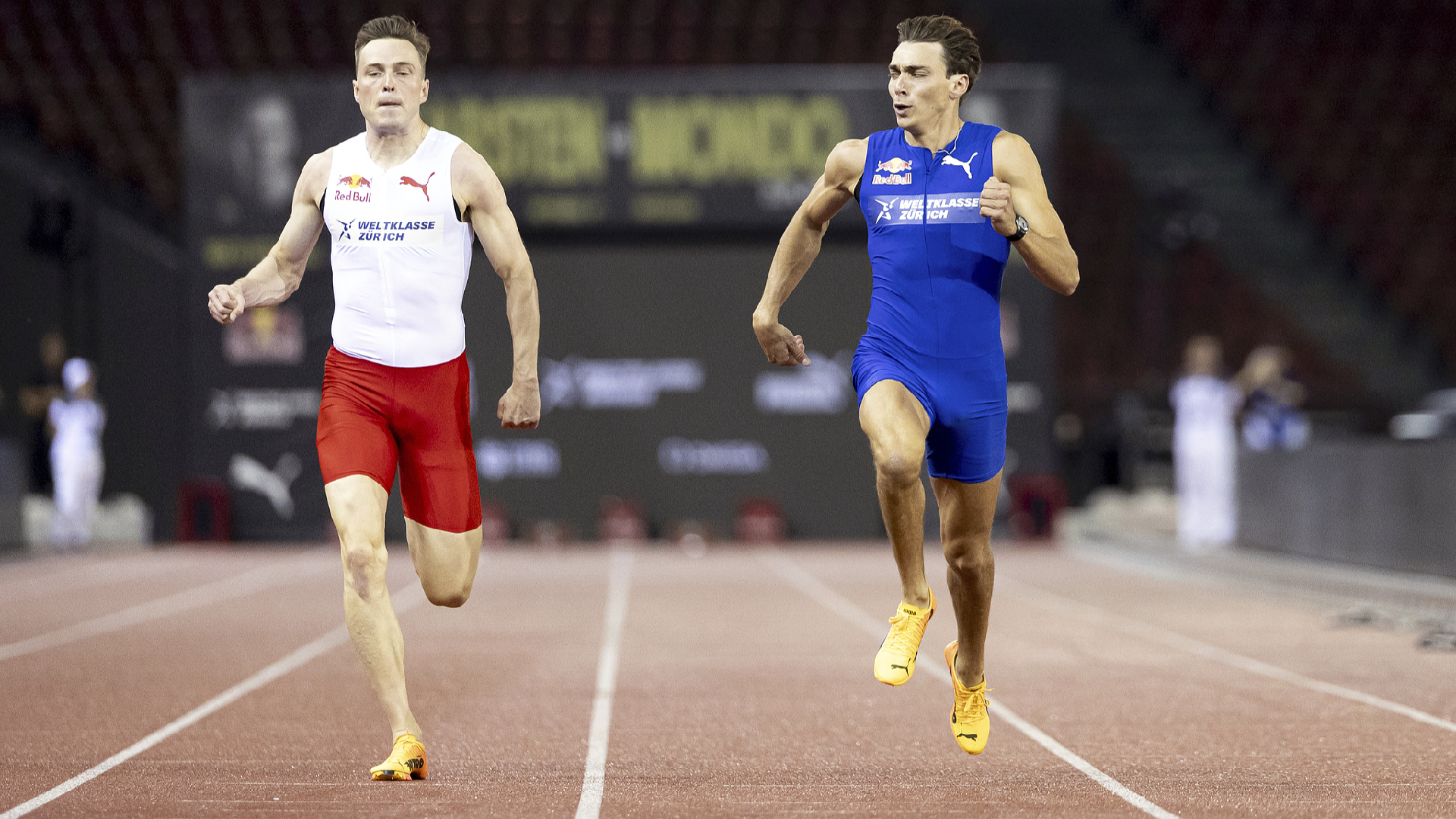 Duplantis finishes exhibition 100-meter race in 10.37, beats Warholm - CGTN
