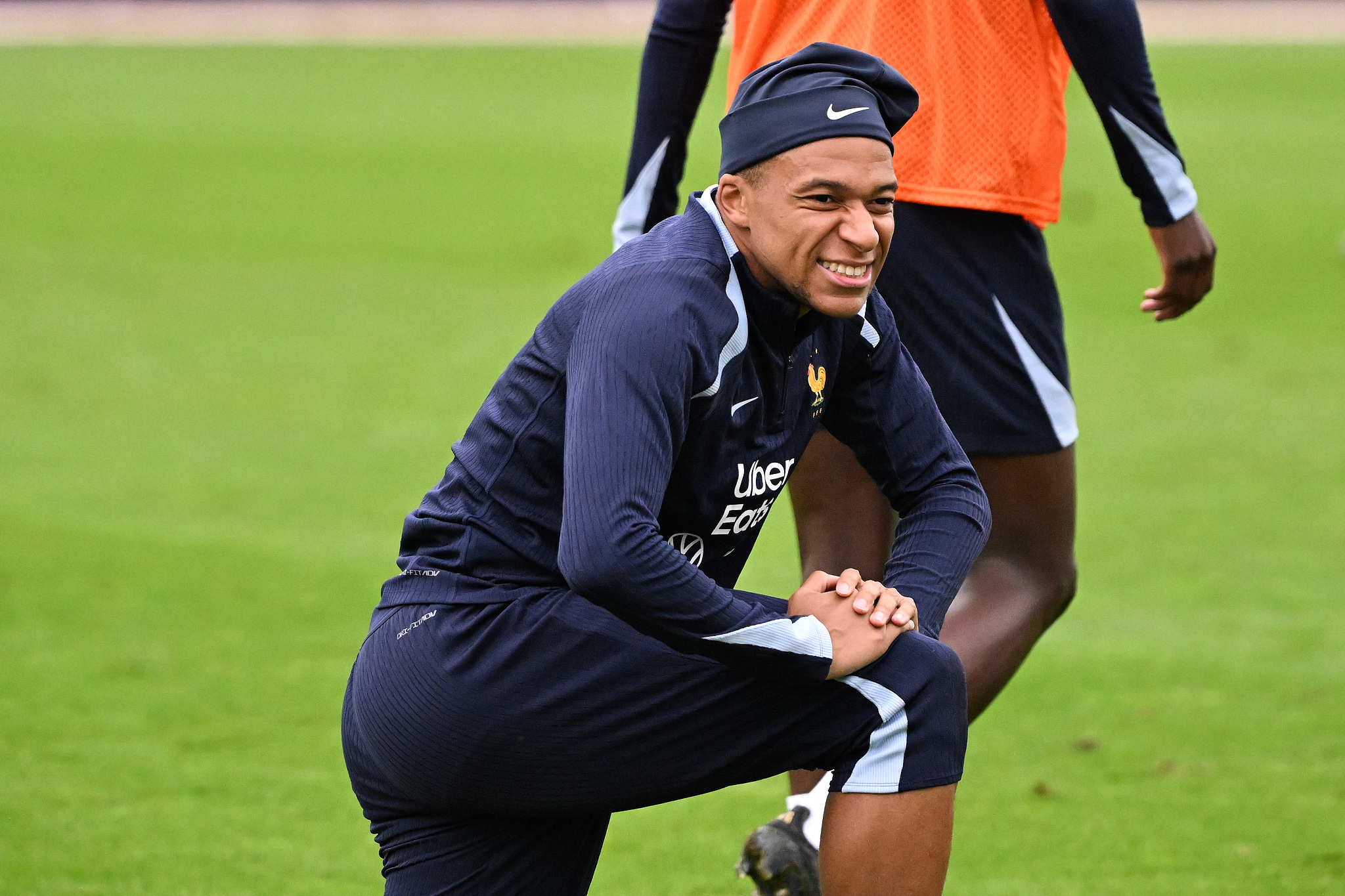 Kylian Mbappe of France works in team practice at the Parc des Princes in Paris, France, September 5, 2024. /CFP