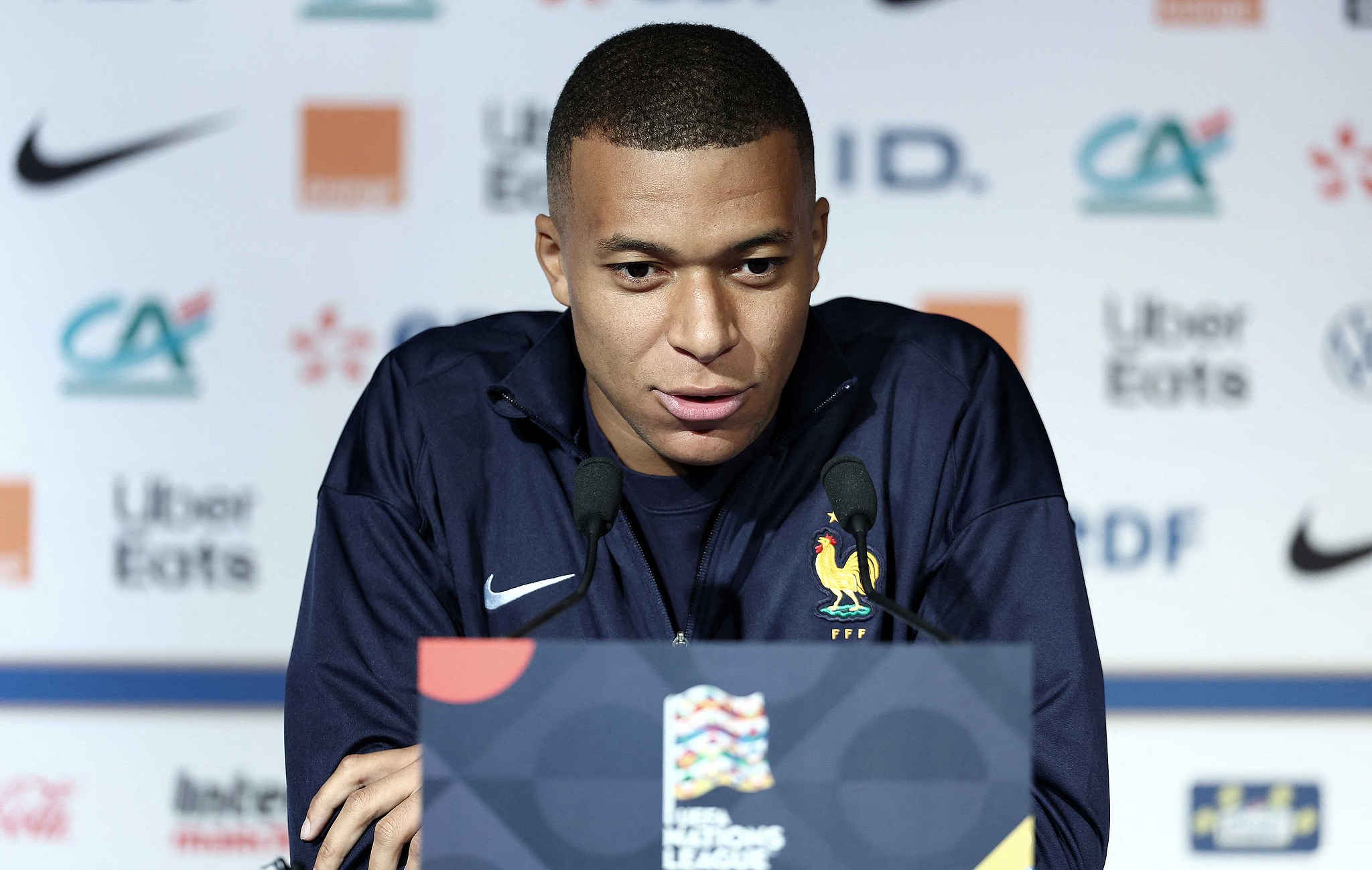 Kylian Mbappe of France speaks at the press conference at the Parc des Princes in Paris, France, September 5, 2024. /CFP