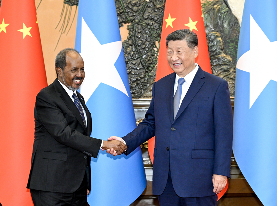 Chinese President Xi Jinping holds talks with Somali President Hassan Sheikh Mohamud at the Great Hall of the People in Beijing, China, September 6, 2024. /Xinhua