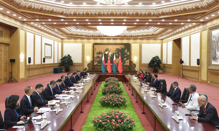 Chinese President Xi Jinping meets with President of Madagascar Andry Nirina Rajoelina, at the Great Hall of the People in Beijing, capital of China, September 6, 2024. /Xinhua