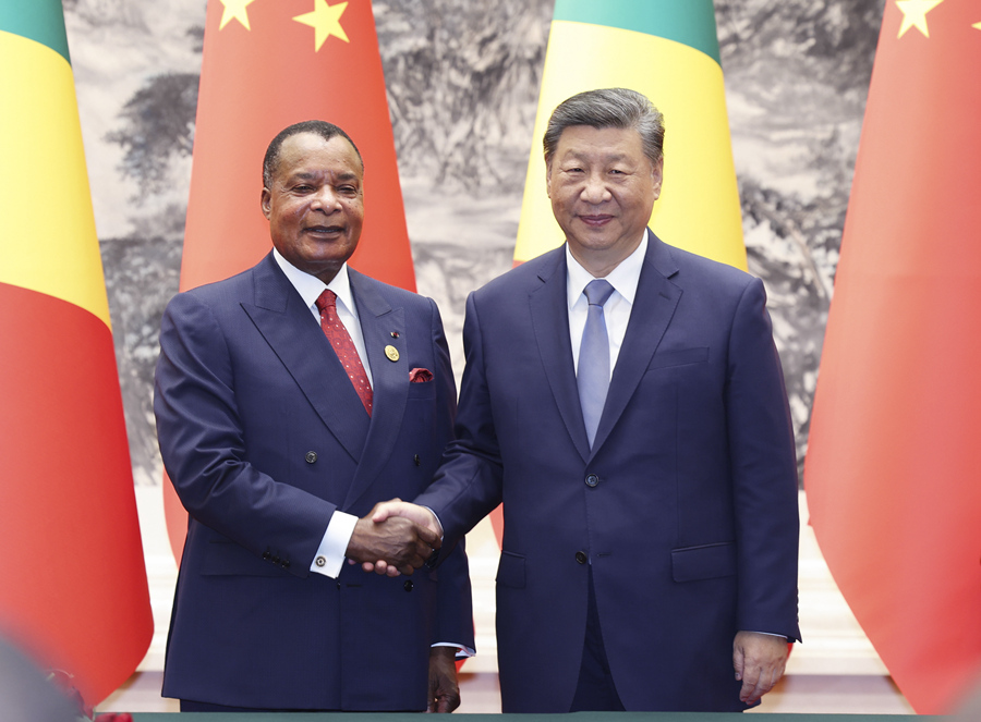 Chinese President Xi Jinping meets President of the Republic of the Congo Denis Sassou Nguesso in Beijing, capital of China, September 6, 2024. /Xinhua