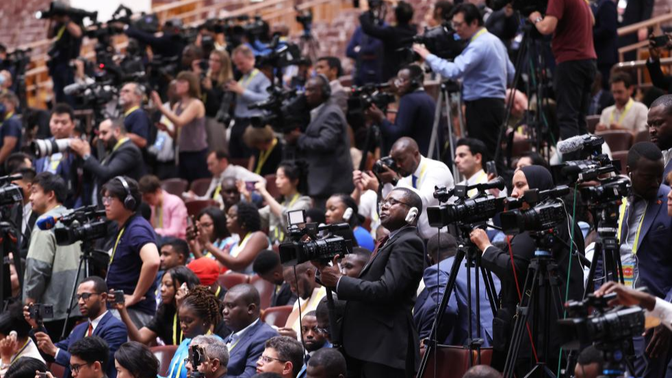 Journalists cover the opening of the 2024 Forum on China-Africa Cooperation Summit in Beijing, China, September 5, 2024. /Xinhua