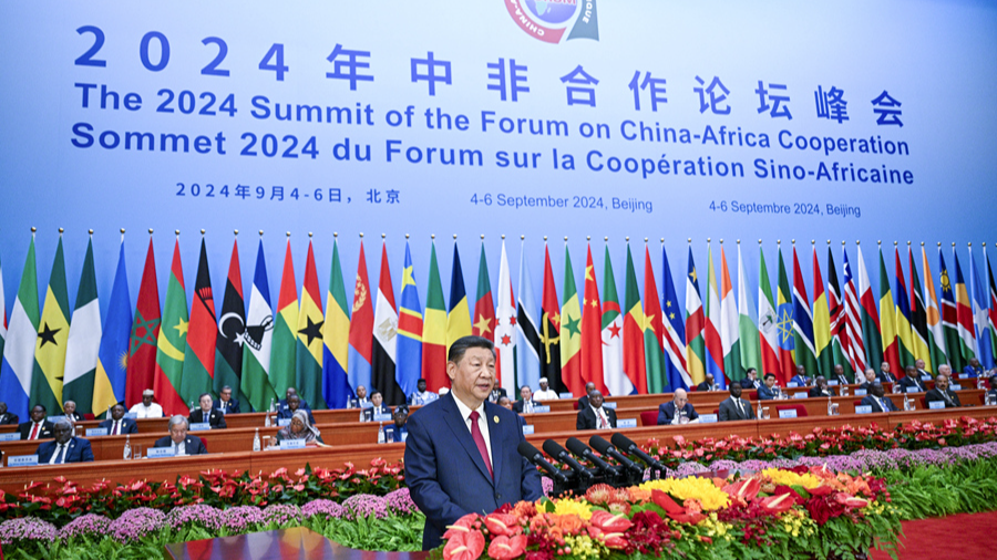 Chinese President Xi Jinping delivers a keynote speech at the opening ceremony of the 2024 FOCAC summit in Beijing, capital of China, September 5, 2024. /Xinhua 