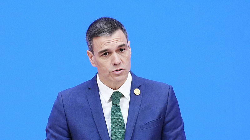 Spanish Prime Minister Pedro Sanchez speaks during the Boao Forum for Asia annual conference in Boao, south China's Hainan Province, March 30, 2023. /CFP