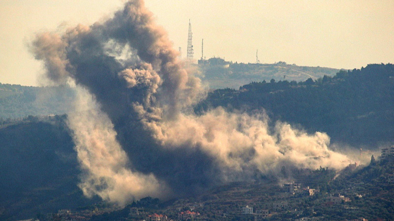 Smoke billows following an Israeli airstrike on the southern Lebanese village of Adaisseh near the border with Israel, August 28, 2024. /CFP 