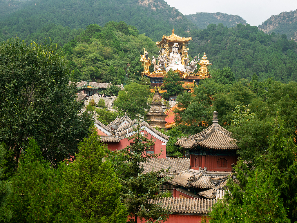 A photo taken on August 31, 2024 shows a view of Baipu Temple in Beijing's Mentougou District. /CFP 