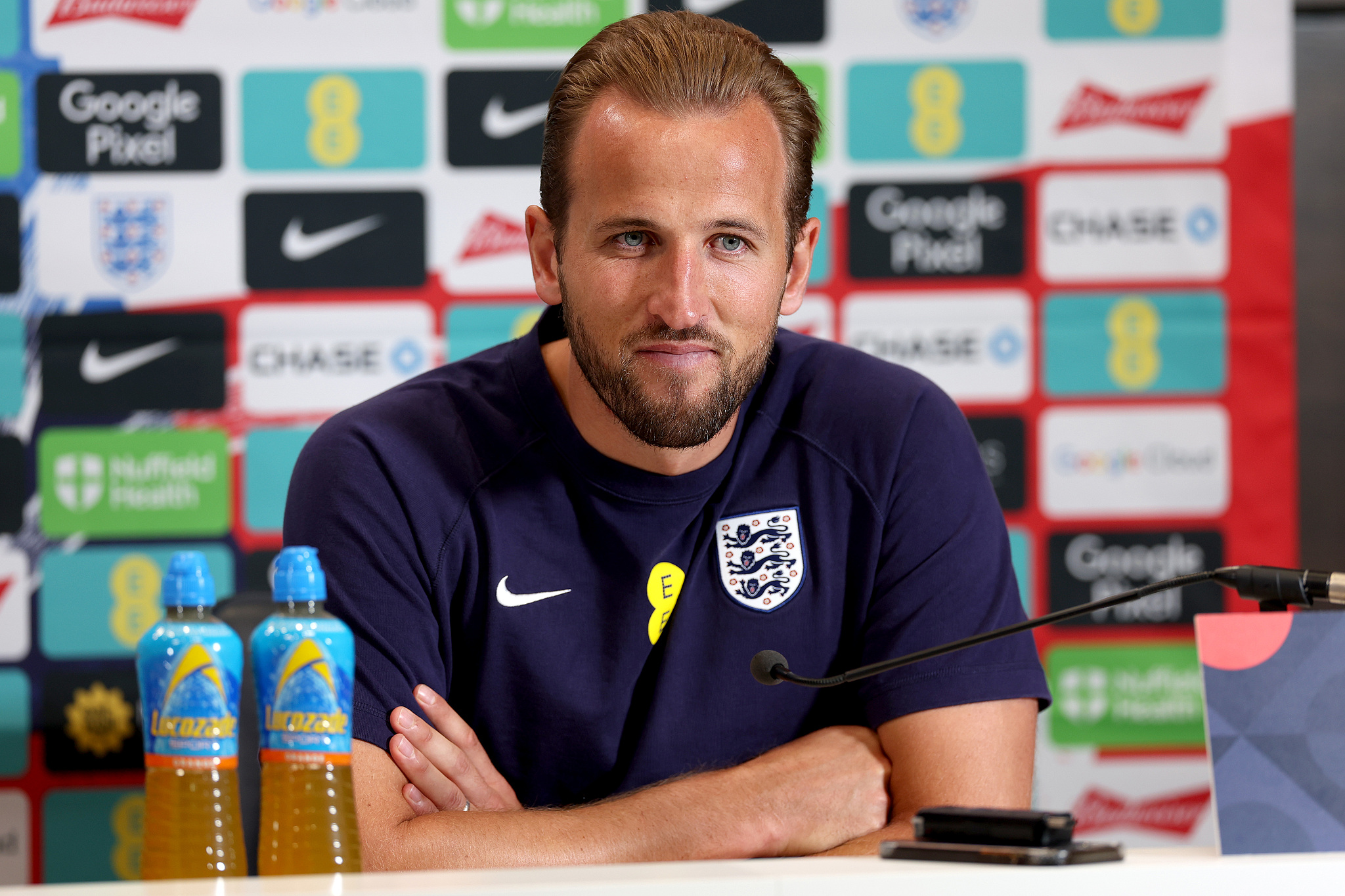 Harry Kane of England attends a press conference ahead of the UEFA Nations League game against Finland in Enfield, England, September 9, 2024. /CFP