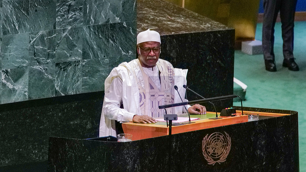 United Nations General Assembly President Philemon Yang delivers a speech at the opening of the 79th session of the assembly in New York, U.S., September 10, 2024. /CFP