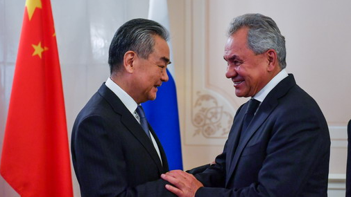 Wang Yi, director of the Office of the Central Commission for Foreign Affairs meets with Secretary of the Russian Federation Security Council Sergei Shoigu, St. Petersburg, Russia, September 10, 2024. /Xinhua