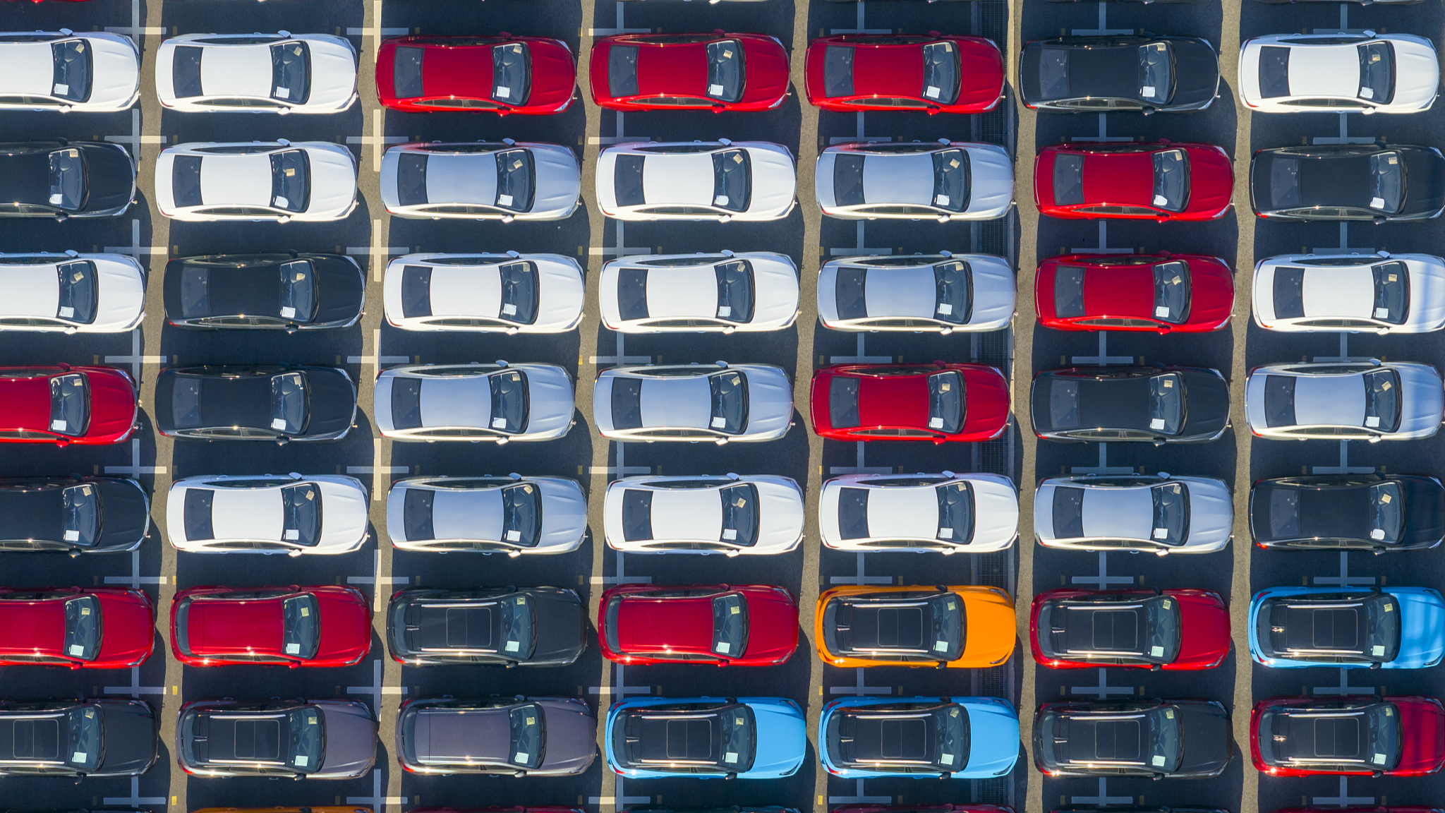 Chinese NEVs aboard a freight ship bound for overseas in Suzhou City, east China's Jiangsu Province, January 24, 2024. /CFP