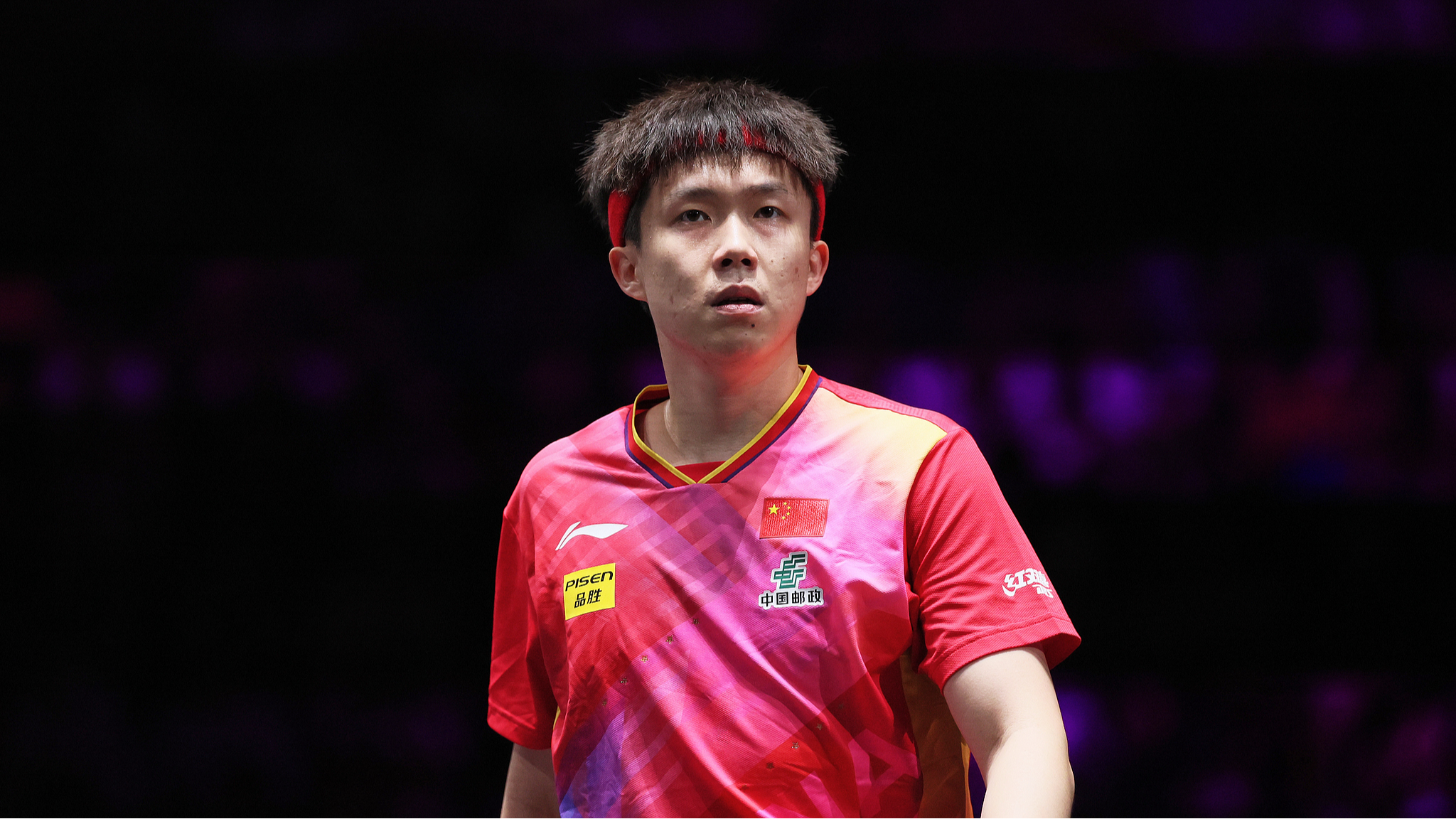 Wang Chuqin looks on during the WTT Champions Macao men's singles first round in Macao Special Administrative Region, China, September 10, 2024. /CFP