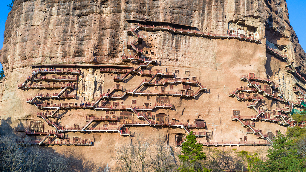 A view of the Maijishan Grottoes in Tianshui, northwest China's Gansu Province /CFP