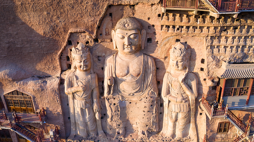 Sculptures from the Maijishan Grottoes in Tianshui, northwest China's Gansu Province /CFP