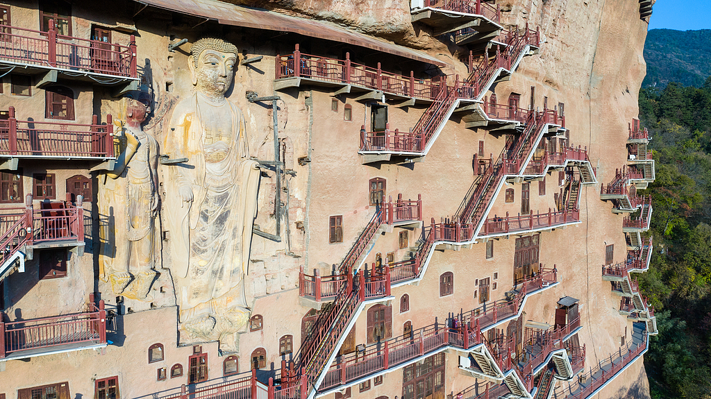 A view of the Maijishan Grottoes in Tianshui, northwest China's Gansu Province /CFP