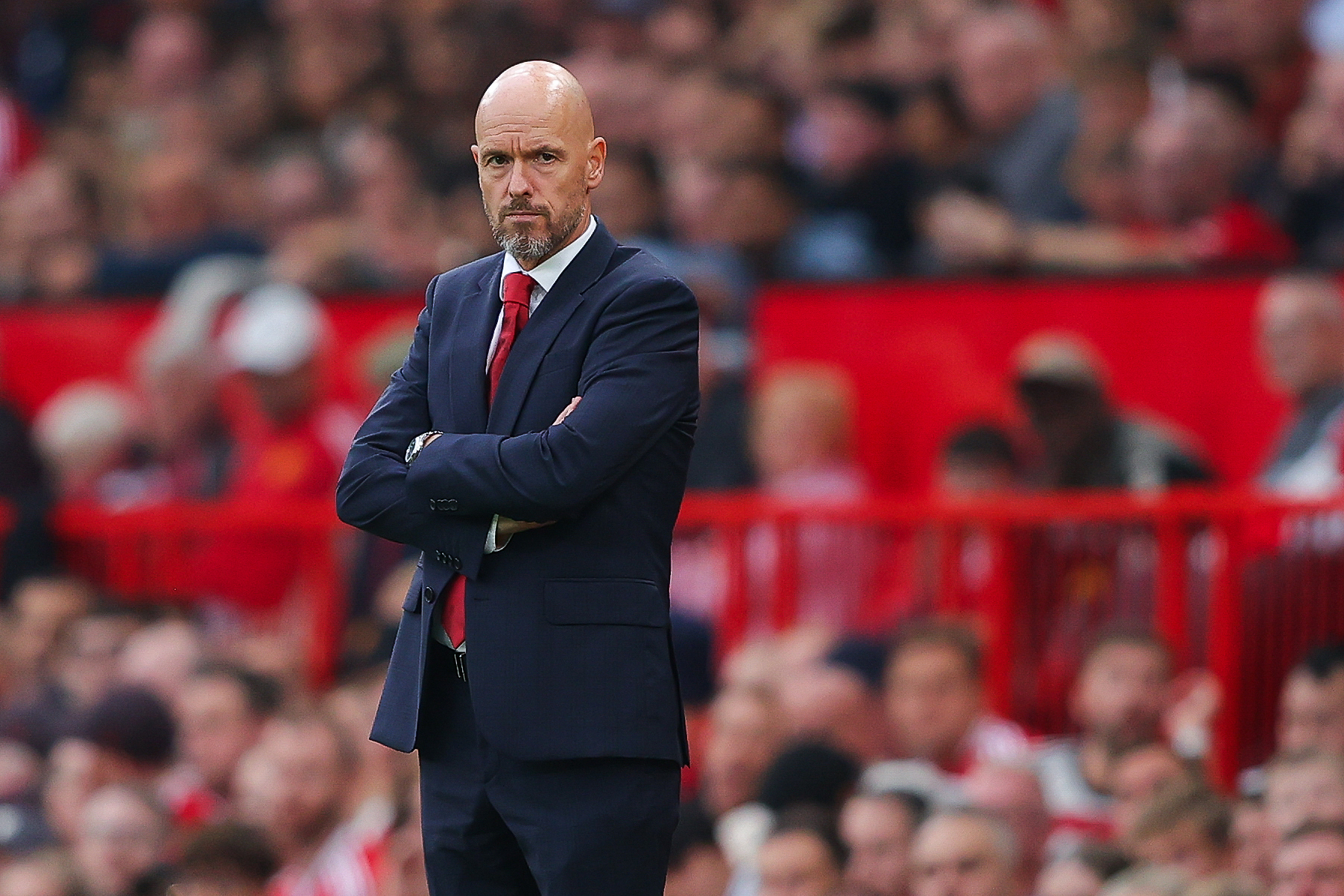 Erik ten Hag, manager of Manchester United, looks on during his club's Premier League game against Liverpool at Old Trafford in Manchester, England, September 1, 2024. /CFP