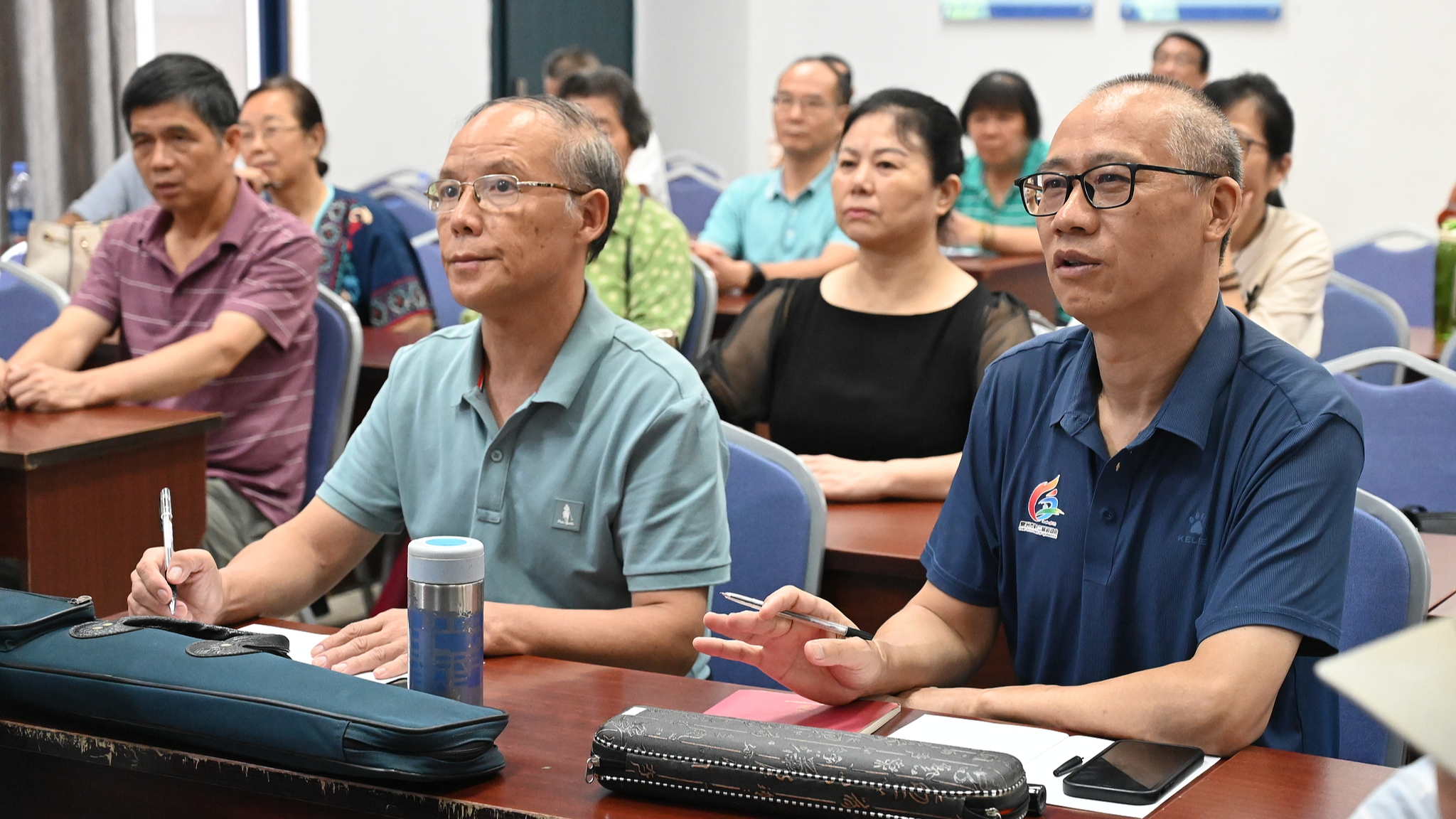 Elderly students at a university for the aged in Fuzhou City, southeast China's Fujian Province, September 9, 2024. /CFP