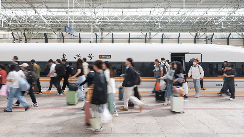 Passengers are seen at Beijing North Railway Station, Beijing, China, September 15, 2024. /CFP