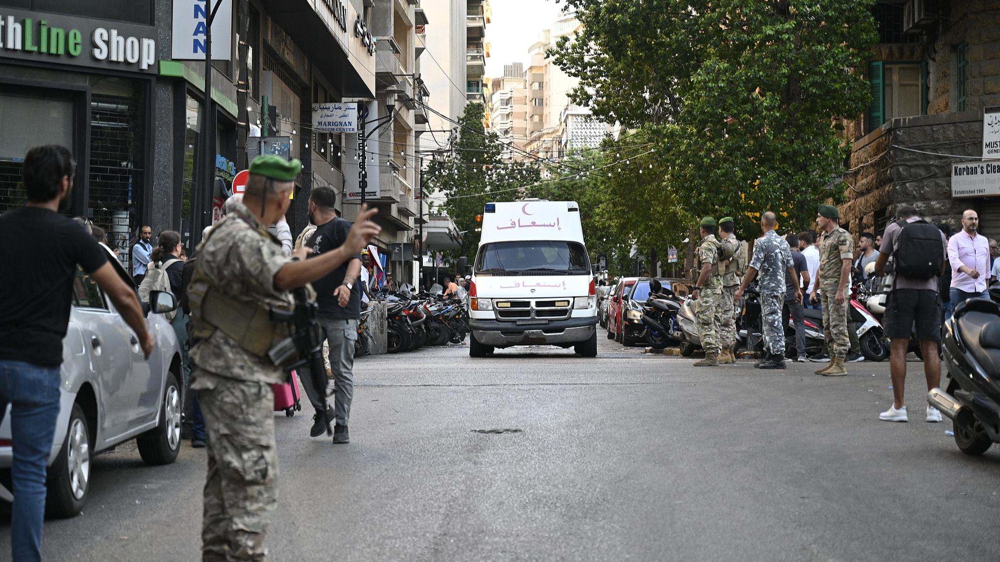 Ambulances are dispatched in Beirut, Lebanon, September 17, 2024. /CFP