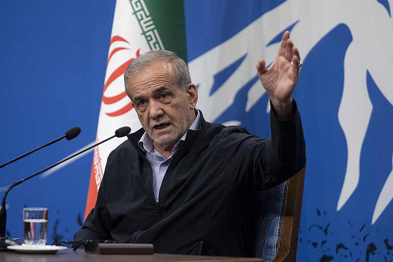 Iran's President Masoud Pezeshkian attends his first press conference, after taking office in Tehran, Iran, September 16, 2024. /CFP