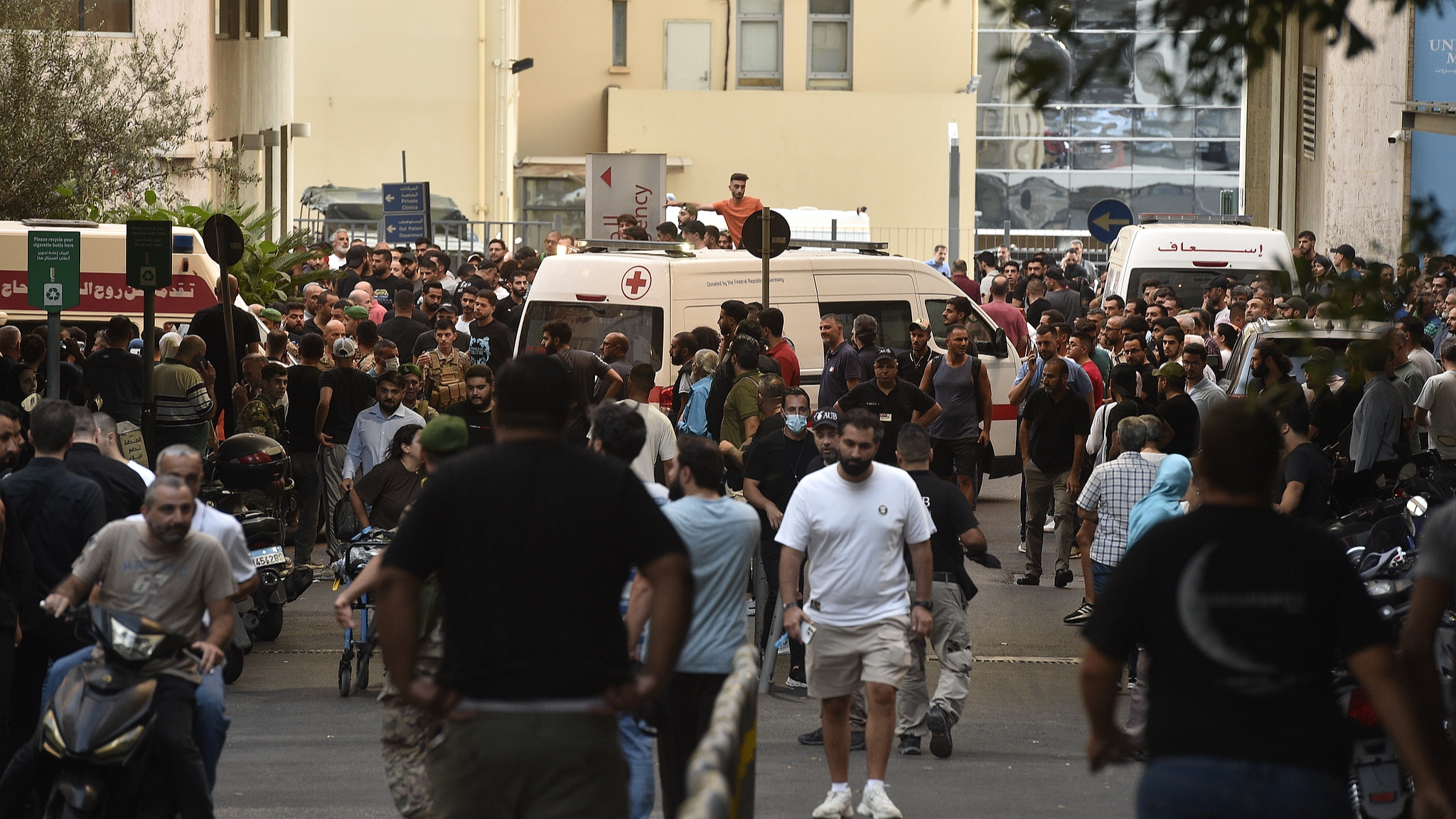  Ambulances are seen in Beirut, Lebanon, September 17, 2024. /CFP