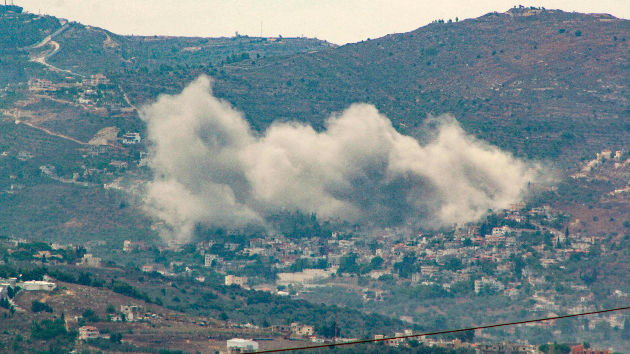 Smoke billows from the site of an Israeli air strike on the southern village of Kfar Kila on September 20, 2024. /CFP