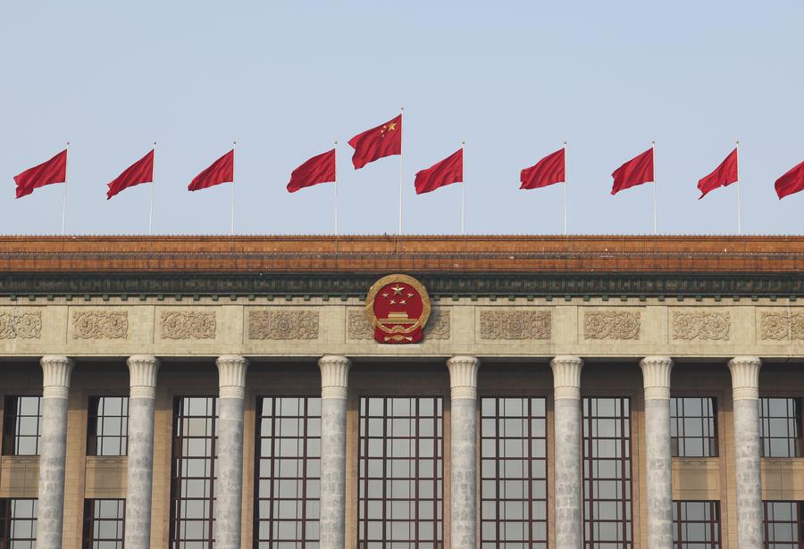 The Great Hall of the People ahead of the second plenary meeting of the second session of the 14th National Committee of the Chinese People's Political Consultative Conference (CPPCC) in Beijing, capital of China, March 7, 2024 . /Xinhua