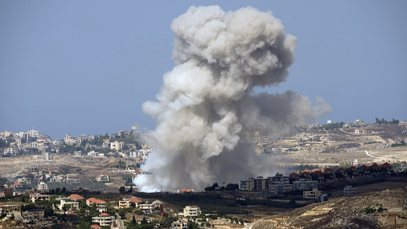 Smoke rises from Israeli shelling on villages in the Nabatiyeh district seen from the southern town of Marjayoun, Lebanon, September 23, 2024. /CFP