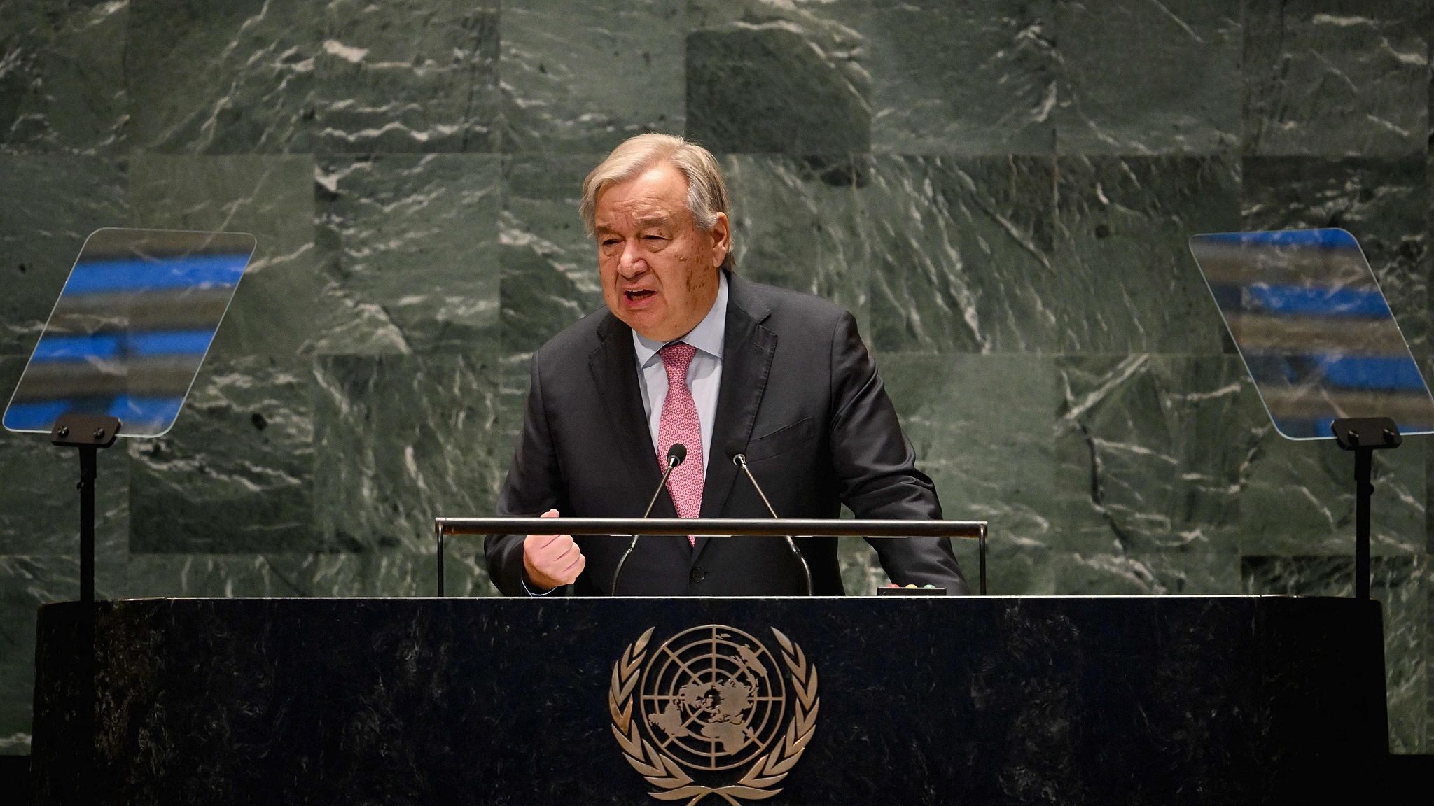 UN Secretary-General Antonio Guterres speaks during the Summit of the Future at the United Nations headquarters in New York, September 22, 2024. /CFP