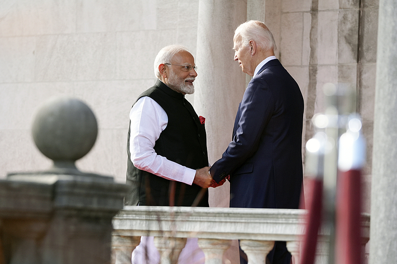 Presiden AS Joe Biden menyambut Perdana Menteri India Narendra Modi di pertemuan puncak para pemimpin Quad di Archmere Academy di Claymont, Delaware, 21 September 2024. /CFP