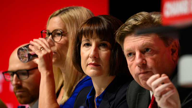 Chancellor of the Exchequer Rachel Reeves (2R) listens to speeches during the Labour Party Conference 2024 at ACC Liverpool, in Liverpool, England, September 22, 2024. /CFP