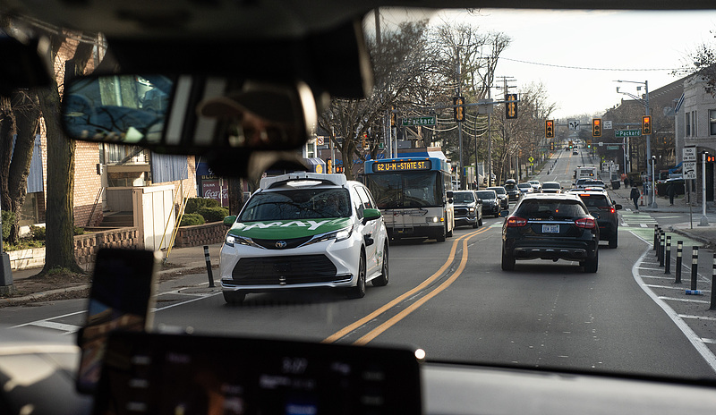 An autonomous vehicle shuttle in Ann Arbor, Michigan, U.S., on December 14, 2023. /CFP