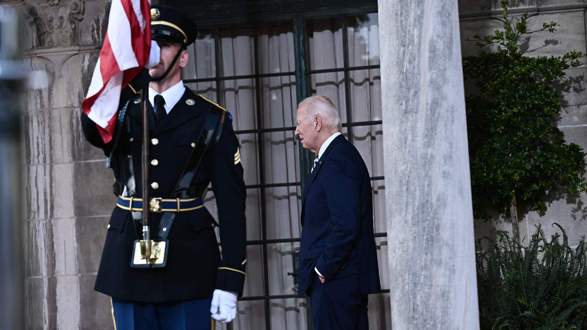 U.S. President Joe Biden waits for the arrival of foreign leaders during the Quad Summit in Wilmington, Delaware, U.S., September 21, 2024. /CFP