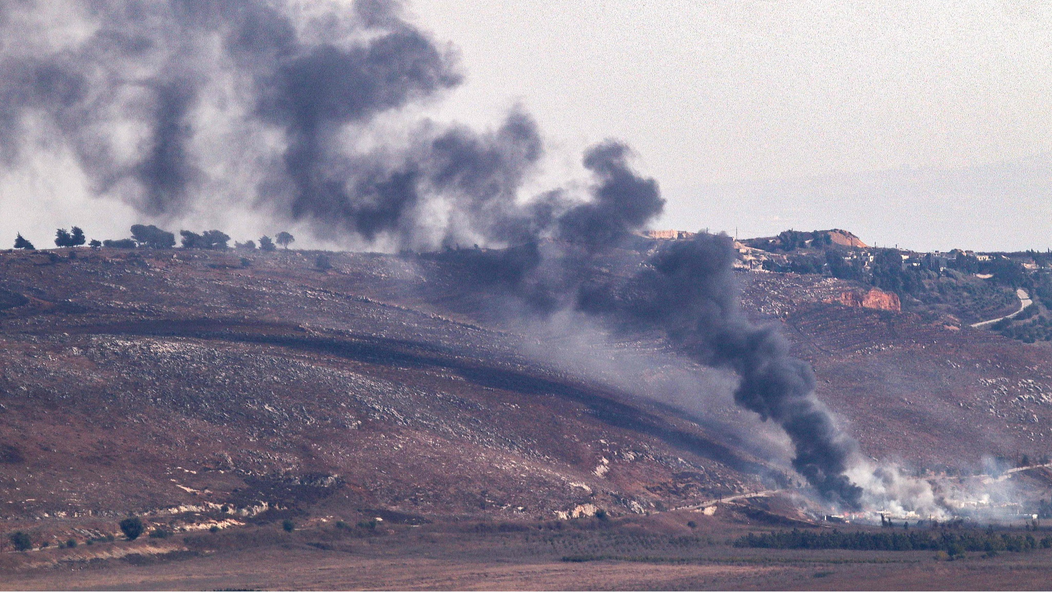 Smoke billows from the site of an Israeli airstrike in Lebanon's southern plain of Marjayoun along the border with Israel, September 24, 2024. /CFP