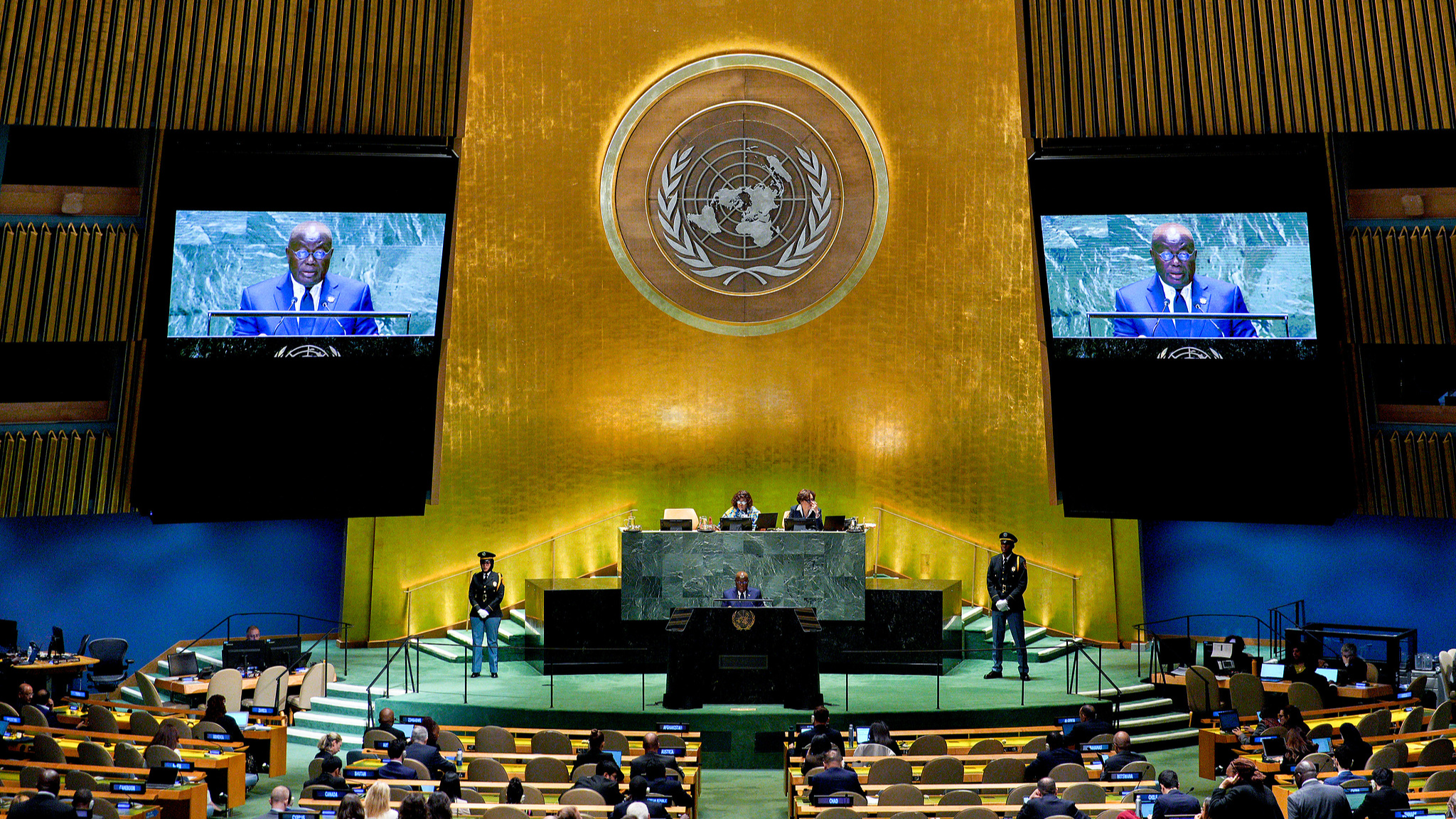 Ghana's President Nana Akufo-Addo speaks during the United Nations General Assembly in New York, U.S., September 25, 2024. /CFP