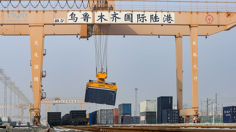 A view of the China-Europe Railway Express Hub in the Urumqi International Land Port Area in Urumqi, northwest China's Xinjiang Uygur Autonomous Region, March 7, 2024. /CFP