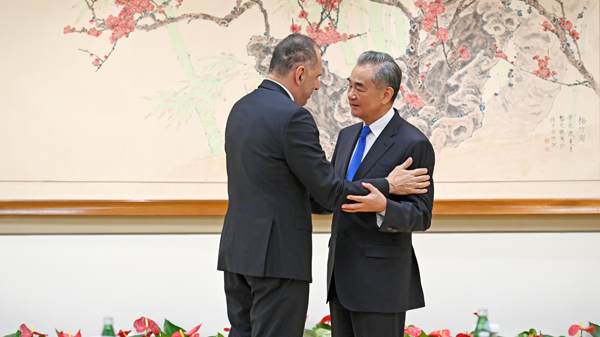 Chinese Foreign Minister Wang Yi (R) meets Greek Foreign Minister George Gerapetritis on the sidelines of the UN General Assembly in New York, U.S., September 25, 2024. /Chinese Foreign Ministry