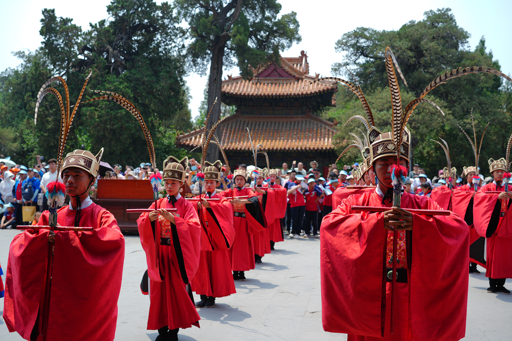 The Worship of Confucius performance is seen at the Temple of Confucius in Qufu, Shandong Province on May 21, 2024. /CFP